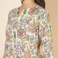 Janasya Women's White Cotton Printed Casual Regular Co-ords - Swadesiicart