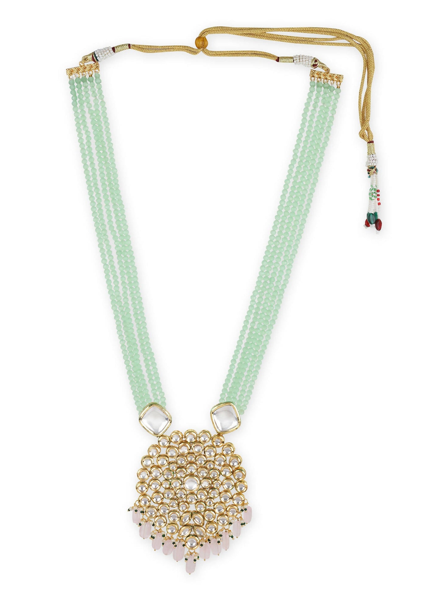 Gold-Toned Green Brass Gold-Polished Necklace - Ruby Raang | Swadesiicart