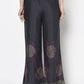 Aniyah Rayon Dark Grey Color Block Print Flared Slip-On Palazzo (AN-201K)