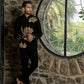 Black Bandhgala With Embroidery-Leaves by Hilo Design