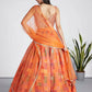 House of Panchhi Orange colour Organza Treditional design digital print Semi-Stitched Lehenga choli & Dupatta | Swadesiicart