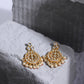Gold-Toned White Kundan Contemporary Gold-Polished Chandbalis Earrings - Ruby Raang - Swadesiicart