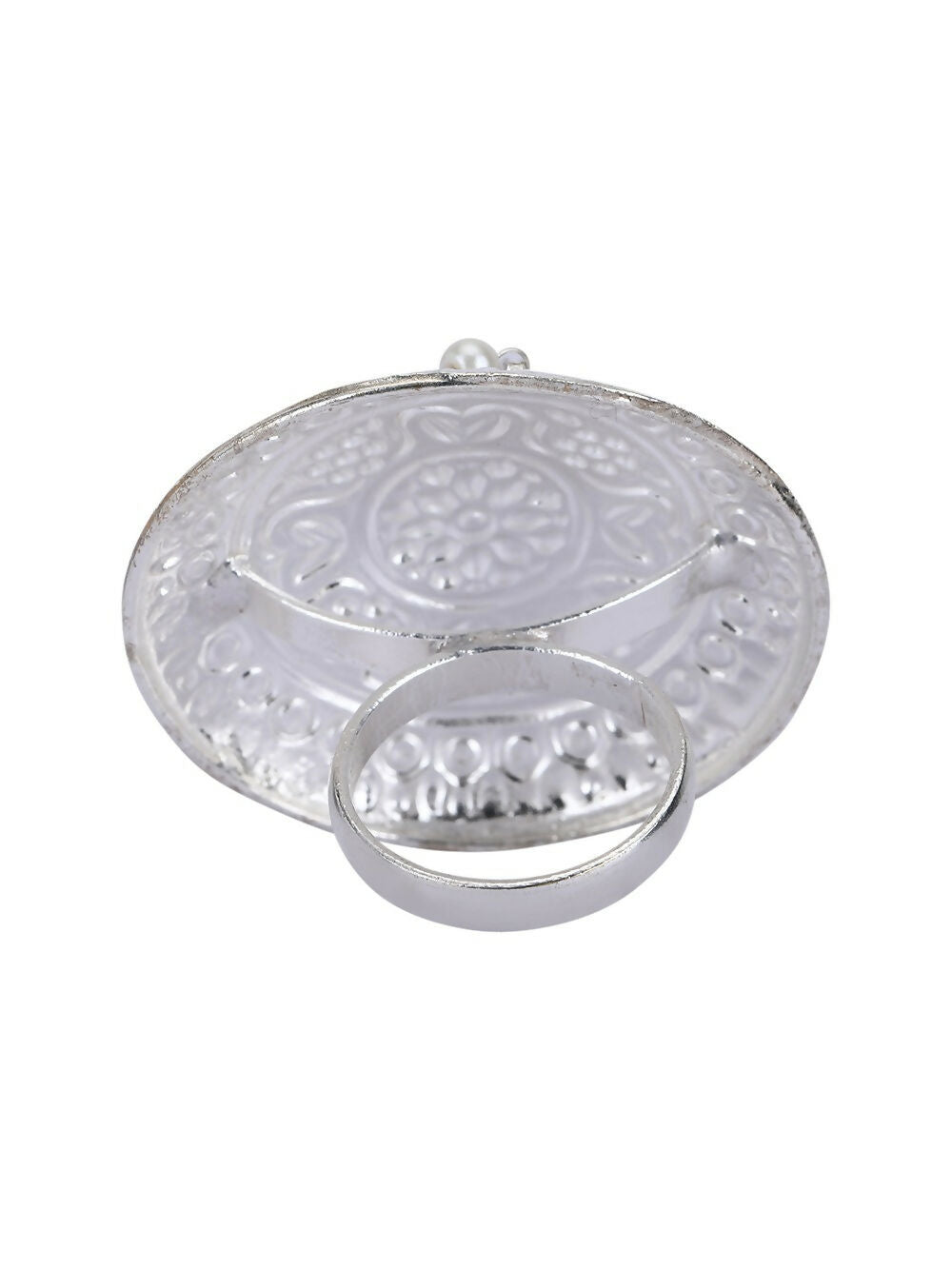 Joban Fashion Women Red Stone Silver Tone Ring | Swadesiicart