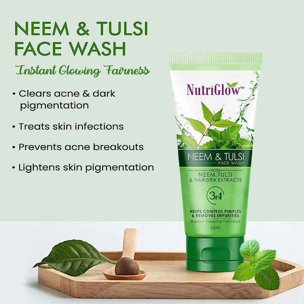 NutriGlow Neem & Tulsi Face Wash - Swadesiicart