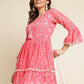 Pink Cotton Floral Printed Top - Himanshi - Swadesiicart