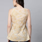 Ahalyaa Women Beige Cotton Gold Printed Tunic | Swadesiicart