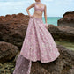 House of Panchhi Mauve Organza Sequins, Zarkan And Thread Embroidery Lehenga Choli & Dupatta | Swadesiicart