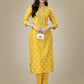 Jyoti Fashion Women's Yellow Rayon Embroidered Kurta Pant Set | Swadesiicart
