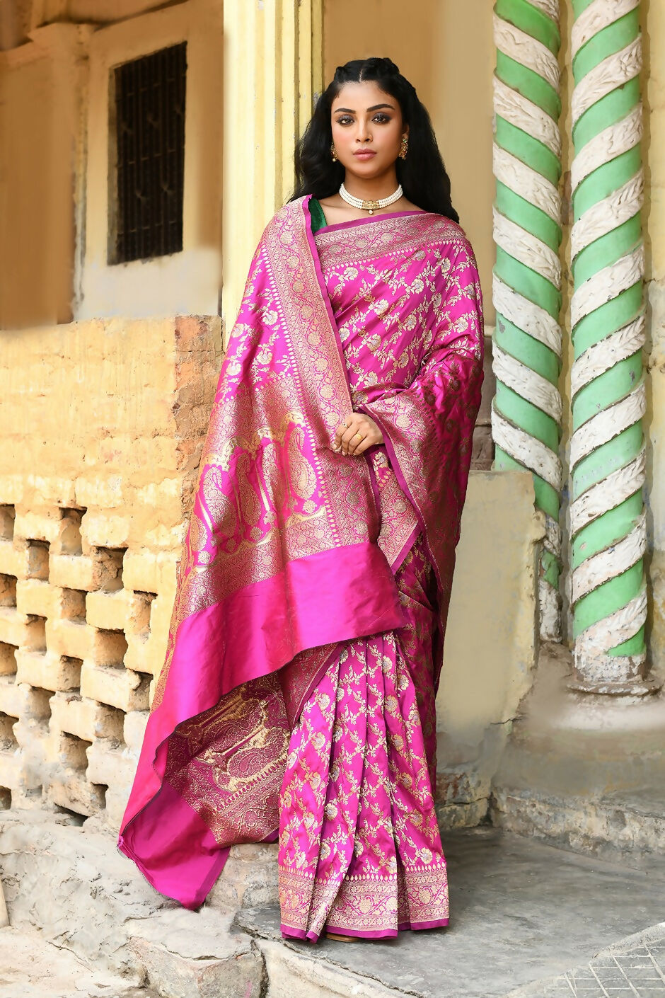 Joban Fashion Pink Soft Pure Handloom Banarasi Silk Saree | Swadesiicart