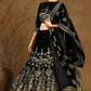 Juniper Women Black Velvet Printed Flared Lehenga Choli Sets | Swadesiicart