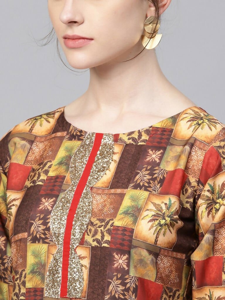 Ahalyaa Women's Traditional wear Kurta - Multi Color | Swadesiicart