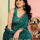Aafreen Partywear Designer Green White Rangoli Fancy Saree