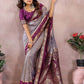 Aastha Fashion Grey Kalamkari Silk Zari Woven Saree
