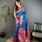 Joban Fashion Royal Blue Banarasi Soft Silk Peacock Butta Work Saree | Swadesiicart