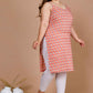 Miravan Women's Plus Size Peach-Coloured Floral Printed Straight Kurta - Swadesiicart