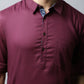 Even Apparels Maroon Color Pure Cotton Solid Men's Kurta With Shirt Collar (MMS755) | Swadesiicart