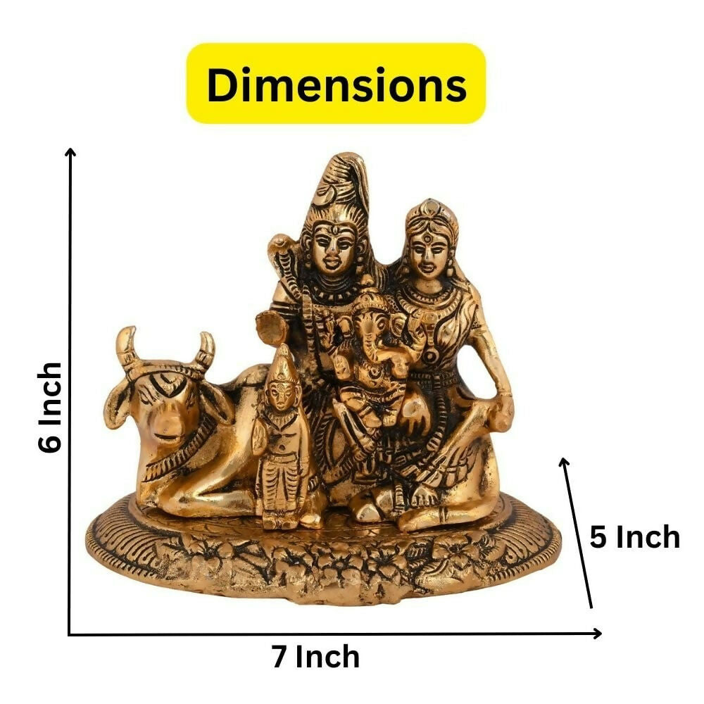 Collectible India Handcrafted Shiva Parvati Ganesh Idol - Swadesiicart