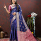 Lorenvalley Fashion Navyblue Soft Silk Woven Design Zari Weaving Saree - Swadesiicart