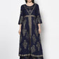 Aniyah Rayon Navy Blue Color Foil Print Anarkali Kurta (AN-192K)