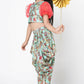 Lil Drama Golden Weaves Blue Crop Top With Dhoti Co-Ordinate Set - Swadesiicart