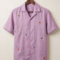 Airloom — Lavender Embroidered Linen Shirt by Hilo Design