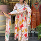 The52 Peach Women's Gorgeous Cotton Fabric Printed Work Straight Kurta Pant and Dupatta Set - Swadesiicart