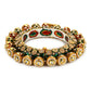 Gold-Polished Green Navratan Meenakari Bangle - Ruby Raang - Swadesiicart