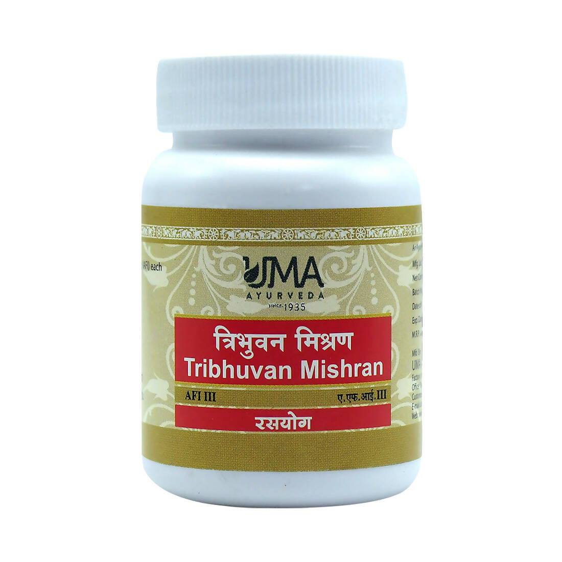Uma Ayurveda Tribhuvan Mishran Tablets - Uma Ayurveda