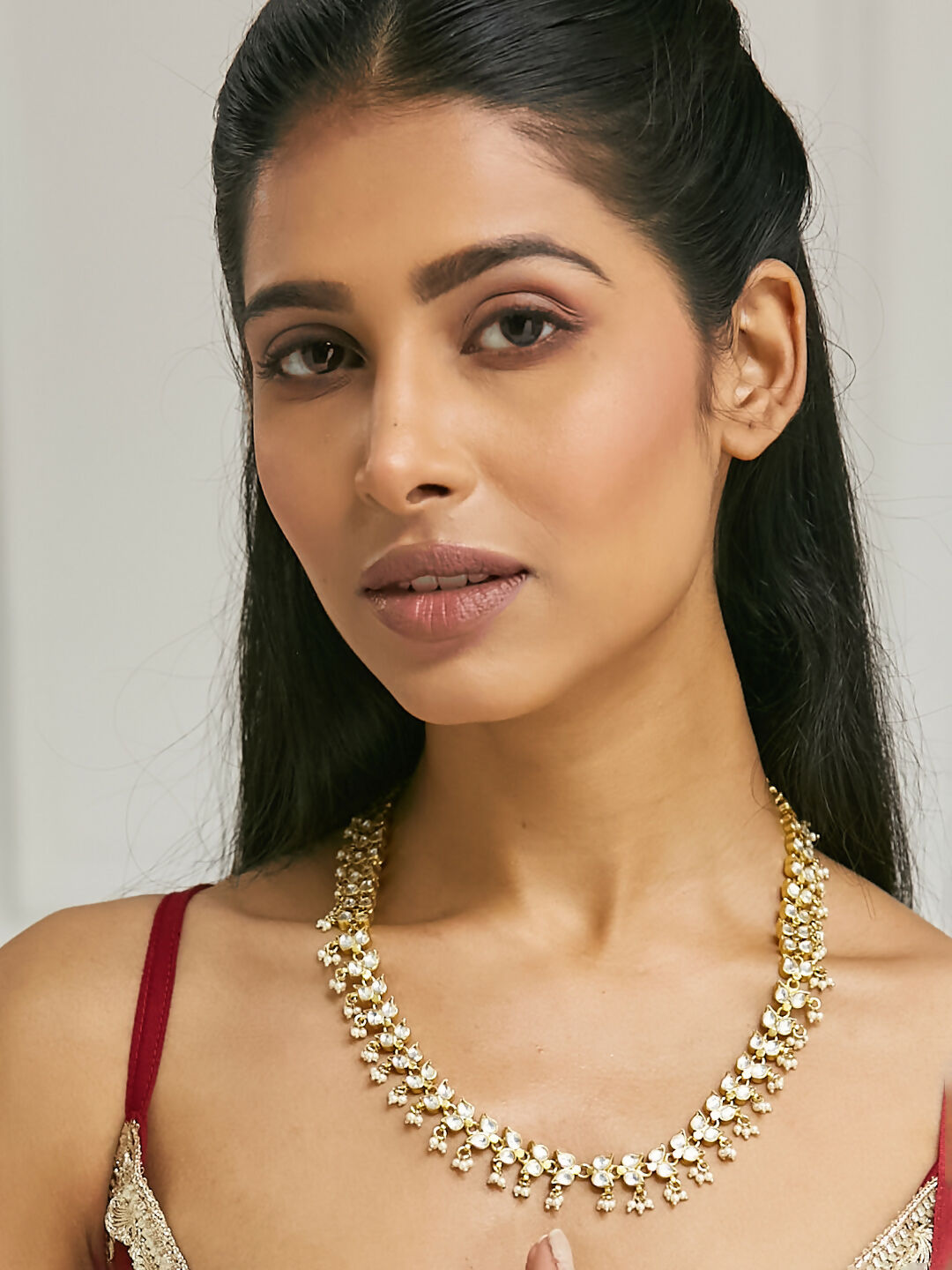 Nuyug 22K Gold-Plated Kundan & Pearl Studded Matha Patti Head Jewellery | Swadesiicart