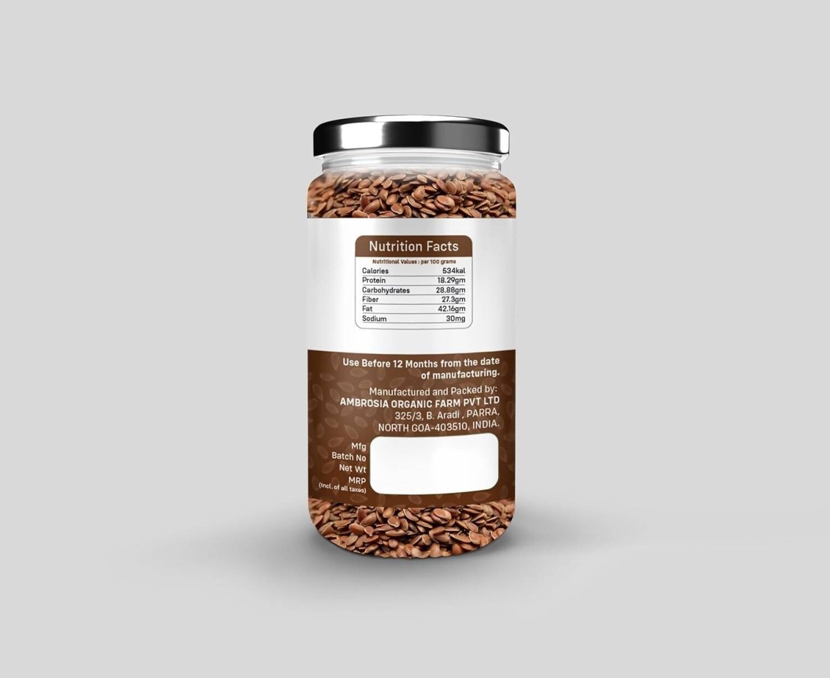 Ambrosia Organic Farm Flax Seeds | Swadesiicart