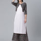 Ahalyaa Light Pink Crepe Solid Kurta And Palazzo Set With Jacket | Swadesiicart