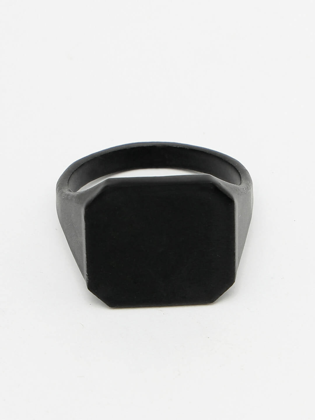 NVR Men's Black Metal Ring - Swadesiicart