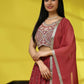 Red Georgette Embroidered Lehenga choli with Dupatta - Dhara | Swadesiicart