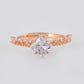 VOJ white CZ-detail Stainless Steel Cubic Zirconia Gold-Polished adjustable finger Ring | Swadesiicart