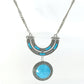 Mominos Fashion Johar Kamal Oxidised Silver-Plated Stone Work Long Necklace Handicraft Sky Blue | Swadesiicart