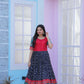 Jyoti Fashion Women's Navy Blue Patola with Foil Print Dola Silk Anarkali Dress | Swadesiicart