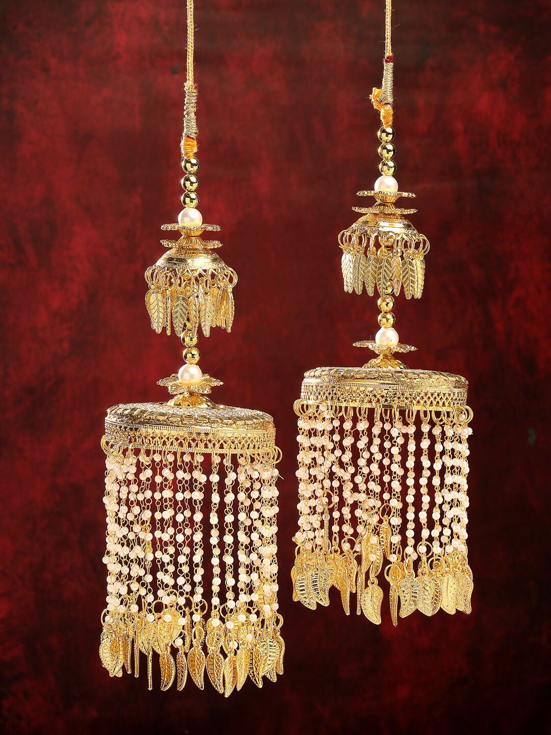 NVR Women's Pack Of 2 Gold-Polished Kundan Bridal Heavy Kaleera Sets - Swadesiicart