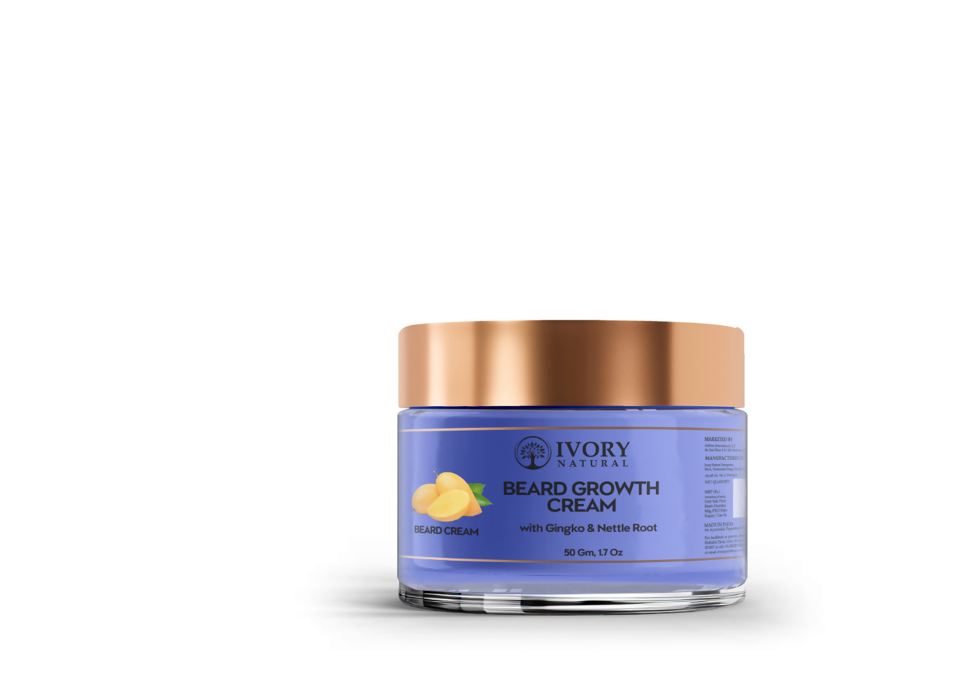 Ivory Natural Beard Growth Cream - Biotin Boosted Hair Follicle For New Hair Cycle | Swadesiicart