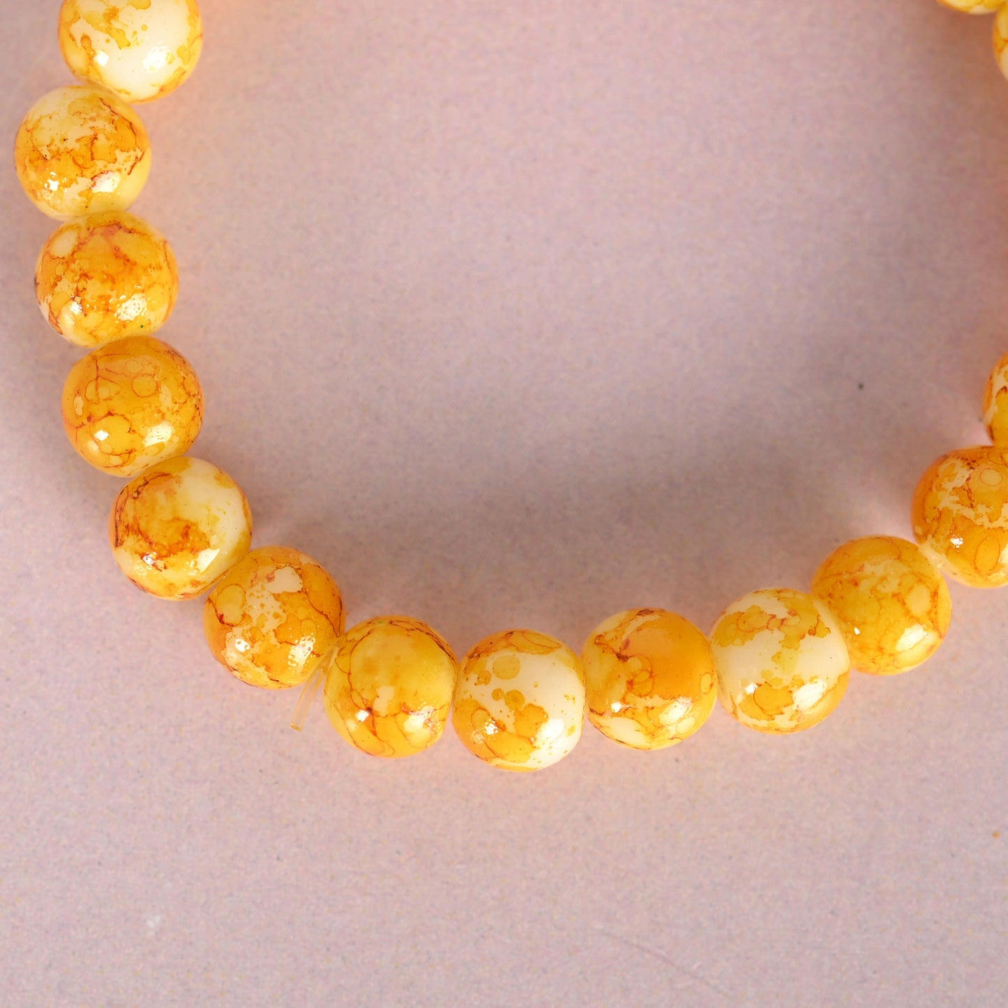 NVR Men & Women Yellow Marbel Crystal Elasticated Bracelet - NR Retail-NVR