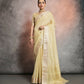 Vishnu Weaves Women's Yellow Tissue Linen Zari Woven Saree with Blouse - Swadesiicart
