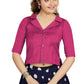 Aastha Fashion Women's Women's Pink Art Silk Button Readymade Blouse