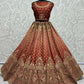 Jyoti Fashion Women's Scarlet Bridal Net Fancy Dori & Sequins Multi Thread Embroidered with Diamond Work Wedding Lehenga Choli | Swadesiicart