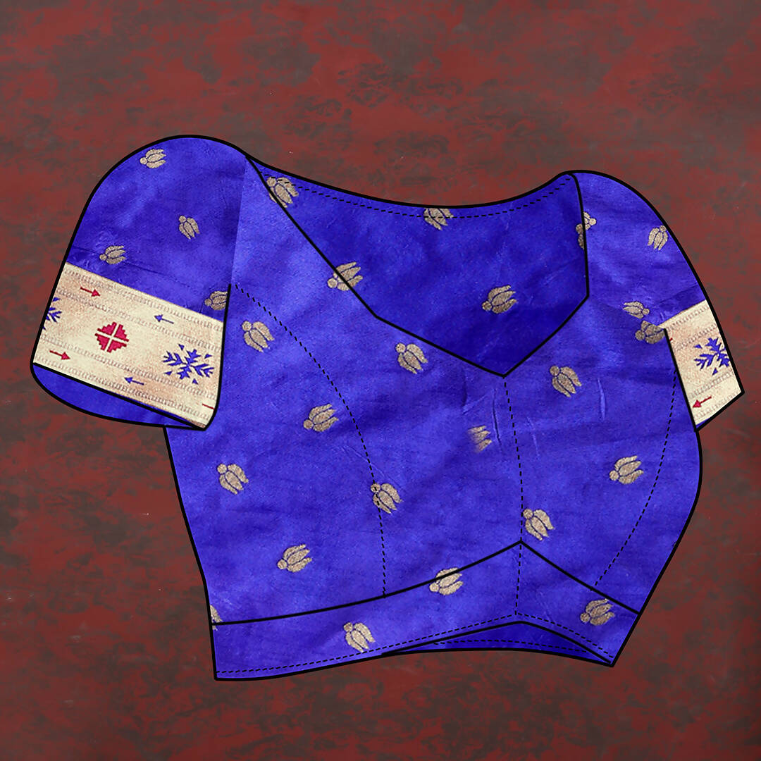 Lorenvalley Fashion Blue Soft Paithani Silk Woven Design Gold Zari Meenakari Weaving Saree - Swadesiicart