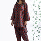Breathables Abstract Cotton Co-Ord Set – Red