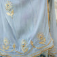 Vaasva Women SkyBlue Muslin Embroidered Kurta,Pant & Dupatta Set | Swadesiicart