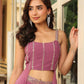 Janasya Lavender Georgette Embellished Co-Ords - Swadesiicart