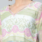 Ahalyaa Women Sea Green Organza Romantic Florals Kurta Palazzo Set | Swadesiicart