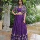 Lorenvalley Pure Chinnon With Rich Embroidered Sequins Work Lehenga Choli with Koti | Swadesiicart