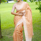 Vishnu Weaves Women's Yellow Tussar Silk Woven Saree with Blouse - Swadesiicart