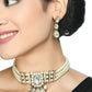 Mominos Fashion Johar Kamal Gold-Polished Brass Finish Kundan/Stone Choker For Women (White) | Swadesiicart